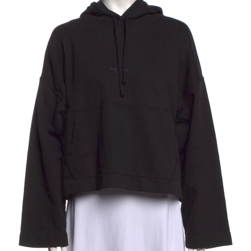 Acne Studio Cropped Oversized Hoodie XS Black Sweatshirt